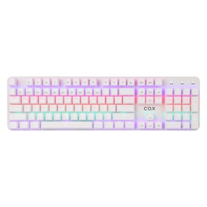COX CK420 교체축 레인보우 LED 게이밍 기계식 키보드 화이트, 적축
