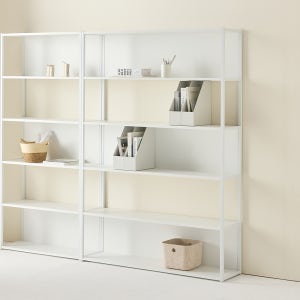 티에스퍼니처 두로 철제 선반 오픈형 책장 1200mm, 5단, 화이트