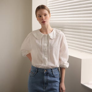 [RR]하이디 도트 레이스 블라우스