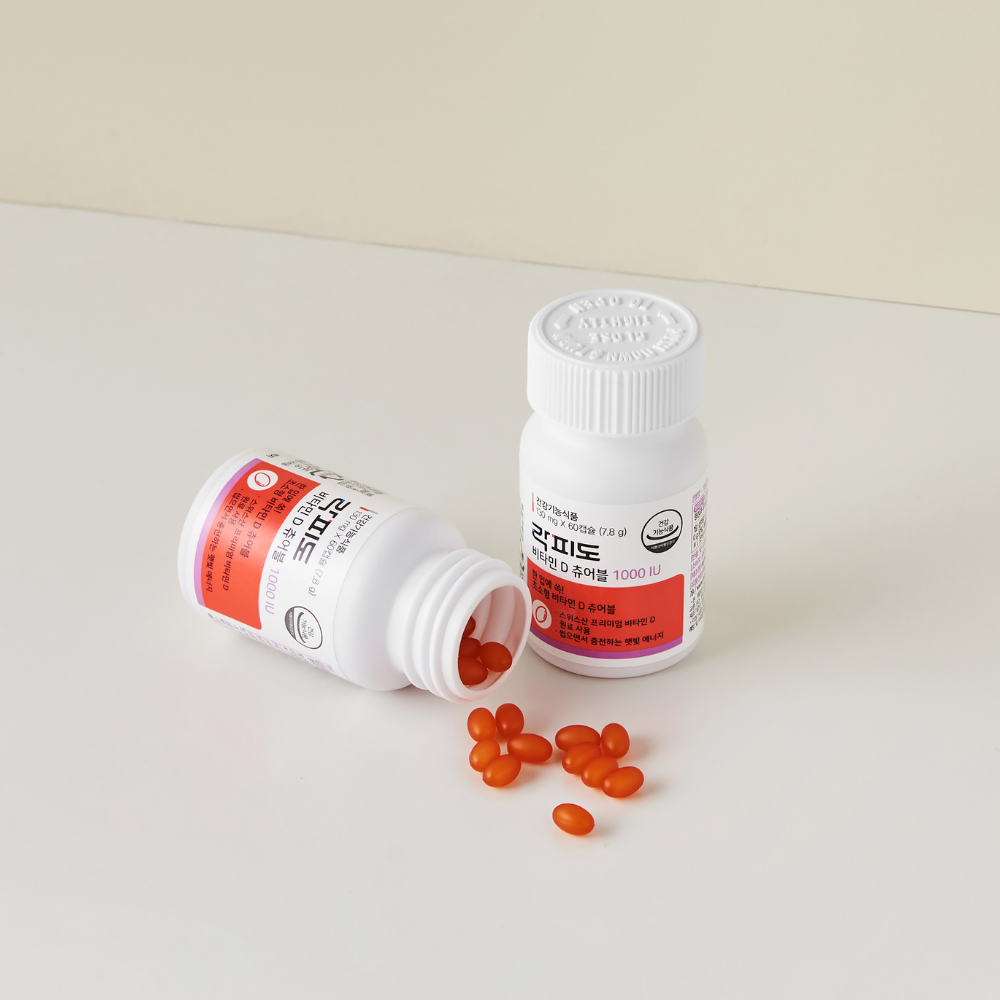 락피도 비타민D 츄어블 1000IU 60캡슐, 2개