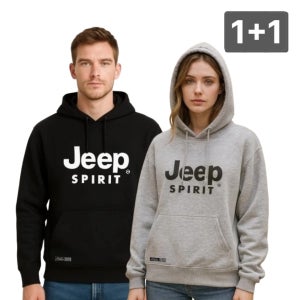 JEEP SPIRIT 남자 여자 후드티 순면 후드 티셔츠 가을 봄 2장 세트