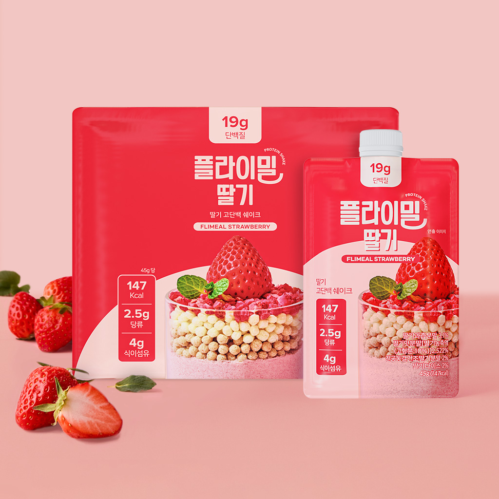 플라이밀 단백질 쉐이크 파우치 딸기, 45g, 7개