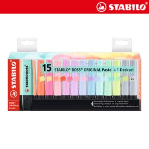 [스타빌로]보스 오리지널 파스텔 형광펜 15색 데스크 세트
