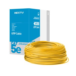 [이지넷유비쿼터스] 케스롤 CAT5e UTP 케이블 랜선 제작 롤 드럼박스 100M 옐로우 UTP5100 YELLOW