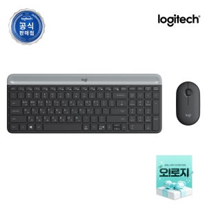 로지텍 코리아 MK470 슬림 무선 무소음 키보드 마우스 세트 시크 블랙, 멤브레인