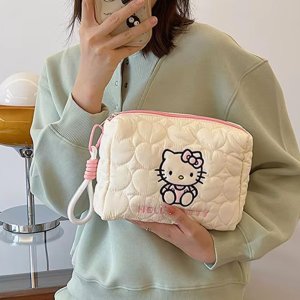 산리오 헬로키티 여행용 대용량 화장품 파우치 누빔 보조가방