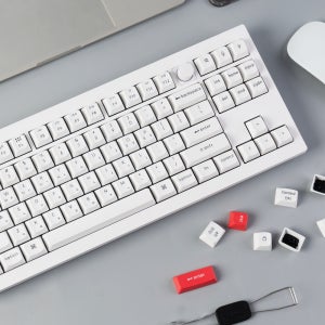 키크론 V3 PRO MAX 텐키리스 키보드 애플 매크로 키보드 저소음 화이트, 저소음갈축