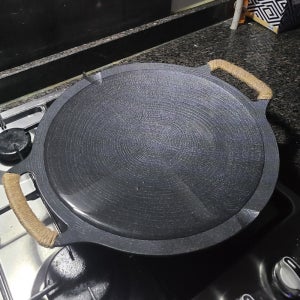 빈슨메시프 그리들팬 나이테 통주물 캠핑 원형 구이팬 삼겹살 고기 불판 전용가방포함 33cm