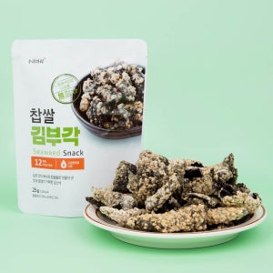 찹쌀 김부각 5봉 남원 대용량 김과자 무설탕 짜지않은 맥주 마른 안주 건강한 영양 간식