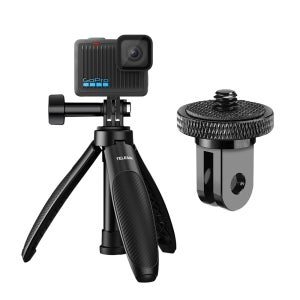 고프로 히어로 호환 4단 높이 조절 쇼티 액션캠 삼각대 2세대 + 1/4홀 변환 마운트 2종 SET