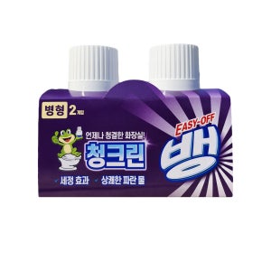 이지오프뱅 청크린 병형 2개입 1개 변기세정제 변기파란물