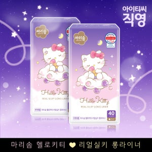 [리뉴얼] 마리솜 헬로키티 리얼실키 롱라이너 FREE(One size), 40개입, 2팩