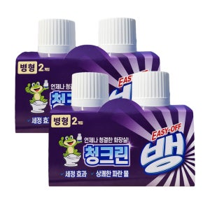 이지오프뱅 청크린 병형 변기세정제 변기파란물 180g, 4개