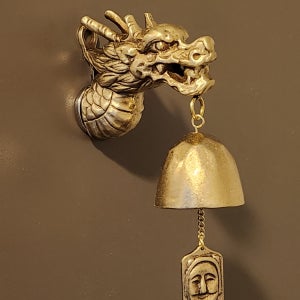 터치메탈 황동 용 입체 현관 문종 재물운 도어벨 풍경 종 풍수인테리어