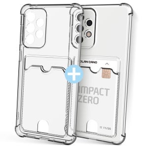 모란카노 업워드 카드수납 에어쿠션 젤리 1+1 범퍼 케이스 투명, 갤럭시A42 5G