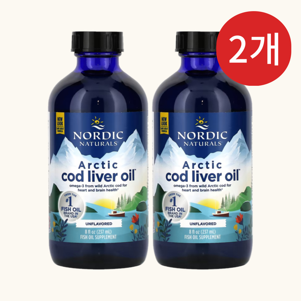 대구간유 <b>코드리버오일</b> 오메가3 노르딕 내츄럴스 237ml, 2개