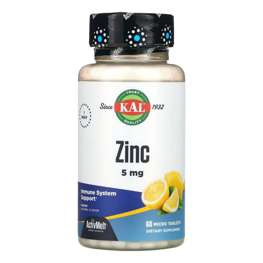 KAL 칼 <b>징크</b> 아연 레몬 <b>5mg</b> 60마이크로타블렛