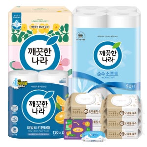 깨끗한나라 선물세트 화장지 물티슈 키친타올등 총6종