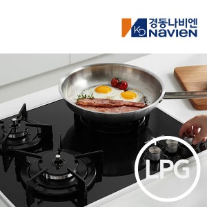 경동 나비엔매직 3구 빌트인 가스쿡탑 매립형 레인지 DC전지식 560 x 440 GRB6103 LPG 블랙