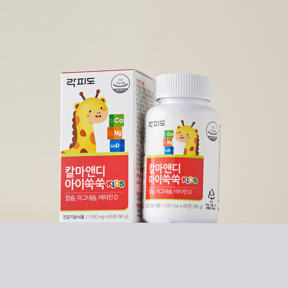 [키즈영양제] 락피도 칼마앤디 아이쑥쑥 칼슘 마그네슘 비타민D 60캡슐, 1개