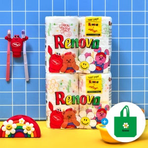 레노바 위글위글 에디션 화장지 4롤 3팩+컬러백 1개