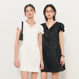 [제너럴아이디어 WOMAN] 실키 자카드 미니 원피스 [2COL] / WBE2L15505