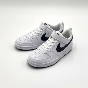 [국내매장판] 나이키 키즈 운동화 코트 버로우 로우 어린이 아동 끈없는 벨크로 신발 화이트(블랙로고)