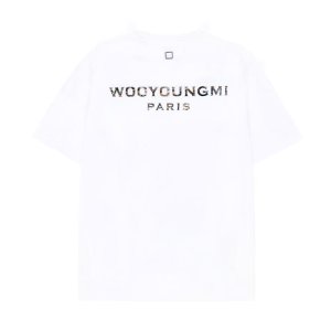 우영미 W251TS08 701W 화이트 자개 백로고 티셔츠