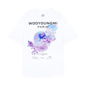 우영미 W251TS05 701W 화이트 3D 코랄 백로고 티셔츠