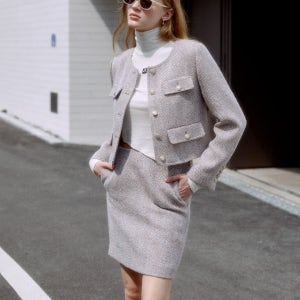 [10차][뮤제]MUSEE MIENNE Tweed Wool Mini Skirt-Beige