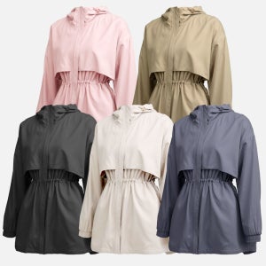 여자 봄 간절기 롱 바람막이 여자 야상 후드 점퍼 스트링 잠바 (W6SJ04)