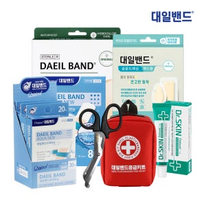 [대일밴드] 우리집 필수 구비 대일밴드 혼합 패키지 방수밴드2종/습윤밴드2종/연고2개/구급가방/응급처치가위