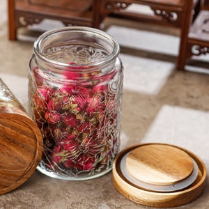 빈티지감성 유리 밀페용기 원형 커피 잡곡 보관통