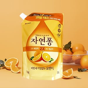 자연퐁 오렌지 주방세제 과일세정제 기름때제거 리필 1.1L
