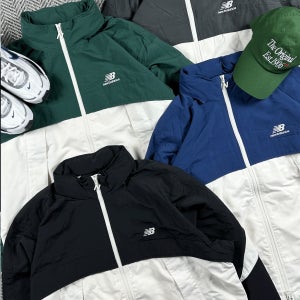 뉴발란스 바람막이 컬러블록 배색 웜업자켓 러닝 등산 NBNAE31823