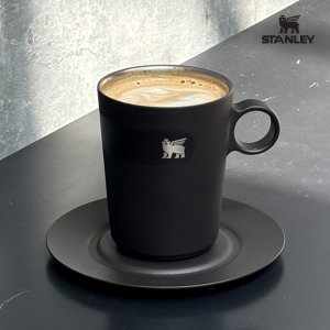 스탠리 더 데이브레이크 카페라떼 컵앤소서, 매트블랙, 313ml, 1개