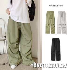 파라슈트 투웨이 팬츠 와이드 조거 밴딩 무릎핀턱 바스락 스트링 스트릿 바지 어나더뷰