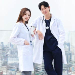 상우메디컬 남여 고급형 의사가운 자수가능 병원복 실험복 랩가운 사계절용