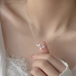 925 실버 하트 비트 주파수 은 체인 목걸이