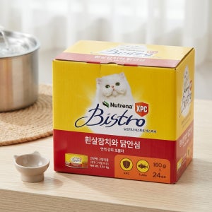 뉴트리나 비스트로 흰살참치와 닭안심 캔 사료 160g x 24개 캔사료 슥식