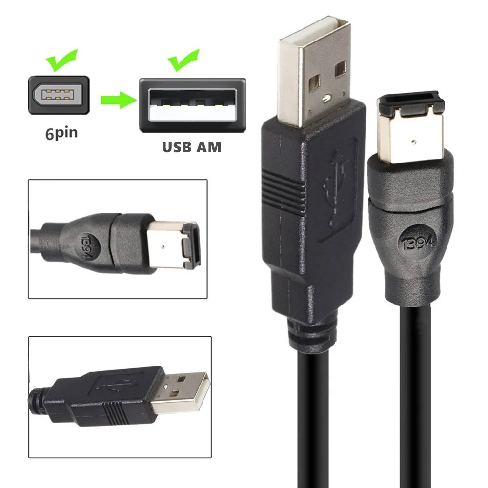 1394 케이블 AM 사운드 구리선 연결 USB 1394 Firewire <b>E400</b> USB 카드 6P 표준
