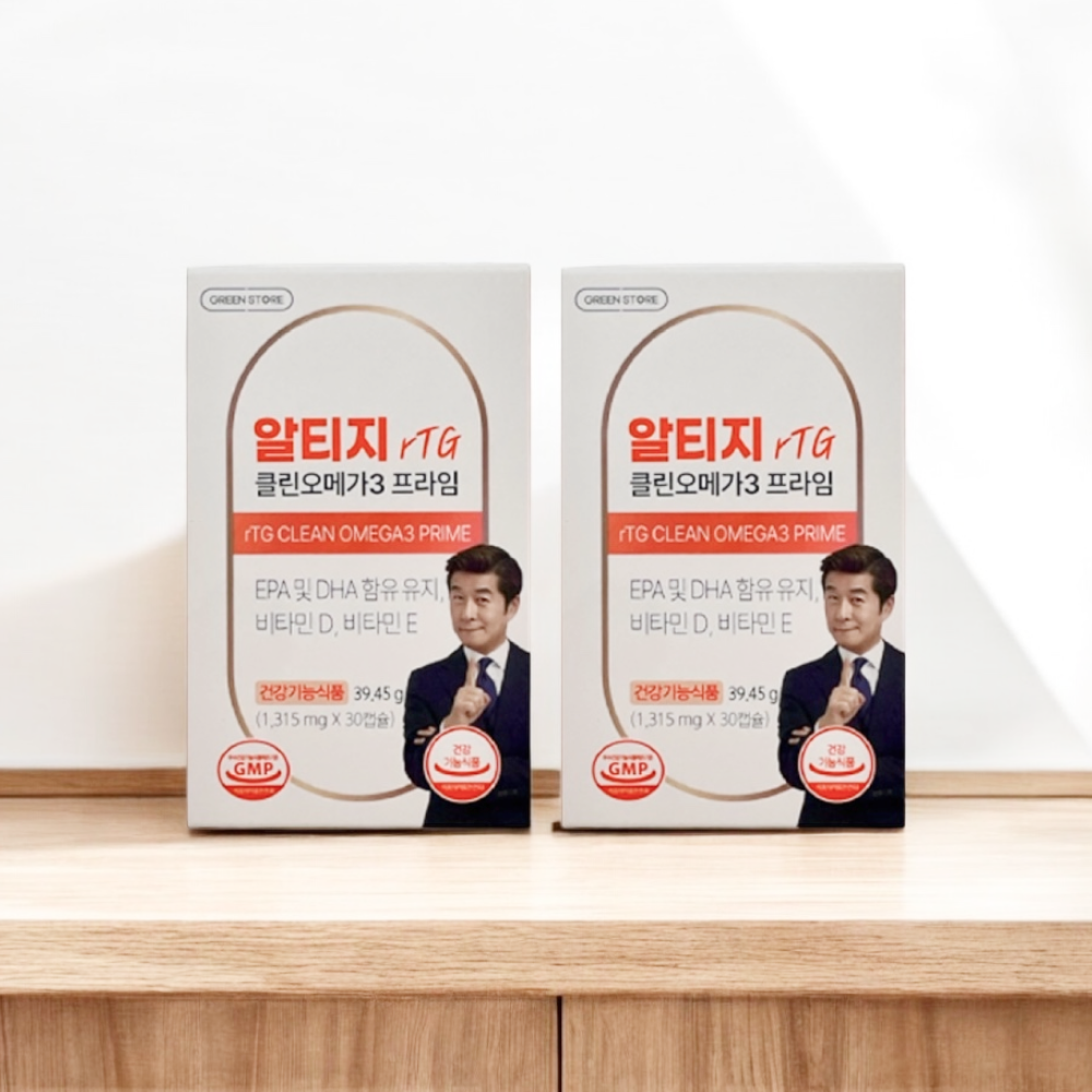 그린스토어 알티지 RTG 클린오메가3 <b>프라임</b> 60캡슐 2개월분 <b>중성지방</b> 혈행개선도움