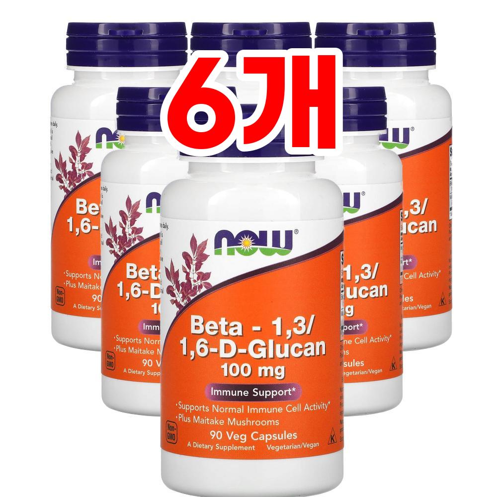 [5+1] NowFood <b>베타-1316-D-</b>Glucan <b>베타</b>디<b>글루칸 100mg</b> 90정