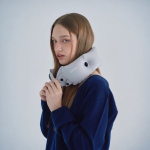 셀레어 에어 펌프 넥필로우 여행용 가벼운 휴대용 비행기 기내용 목 베개 캠핑 쿠션