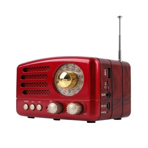 엔틱 소형 AM FM라디오 안테나 블루투스 스피커 USB 탁상용 미니 레트로 감성 재난용