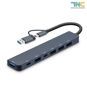 7NC USB 허브 C타입 멀티 연결 포트 노트북 타입 커넥터 유에스비 컴퓨터 확장 분배