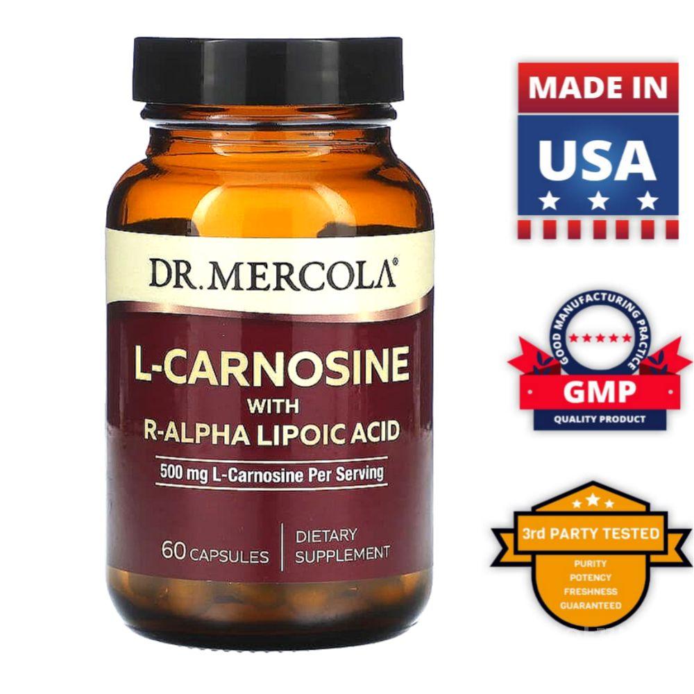 <b>Dr. Mercola</b> (<b>닥터 머콜라</b>) 고약사 l-카르노신 r-알파리포산 함유 캡슐 60정