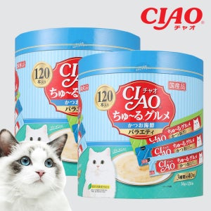 SC-212 이나바 챠오츄르 구루메 버라이어티 가다랑어+해산물, 14g, 240개