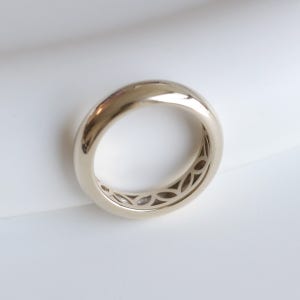 14k18k 심플 볼드 링 볼륨 밴드 반지 5mm 데일리 금반지 리얼화이트(샴페인골드)