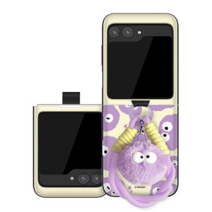 트라이코지 지플립 먼지몽 와글와글 링 스트랩 카드 범퍼 케이스 퍼플, 갤럭시Z 플립6